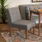 Baxton Studio Stewart MidCentury Modern Grey Velvet Upholstered and Walnut Brown Finished Wood Dining Chair 214-11698-ZORO - alternate 1